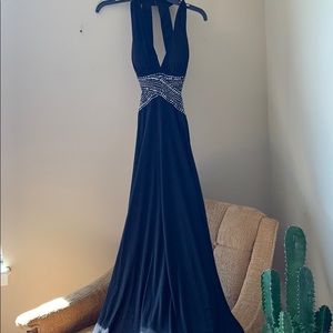 Black sequin elegant long dress